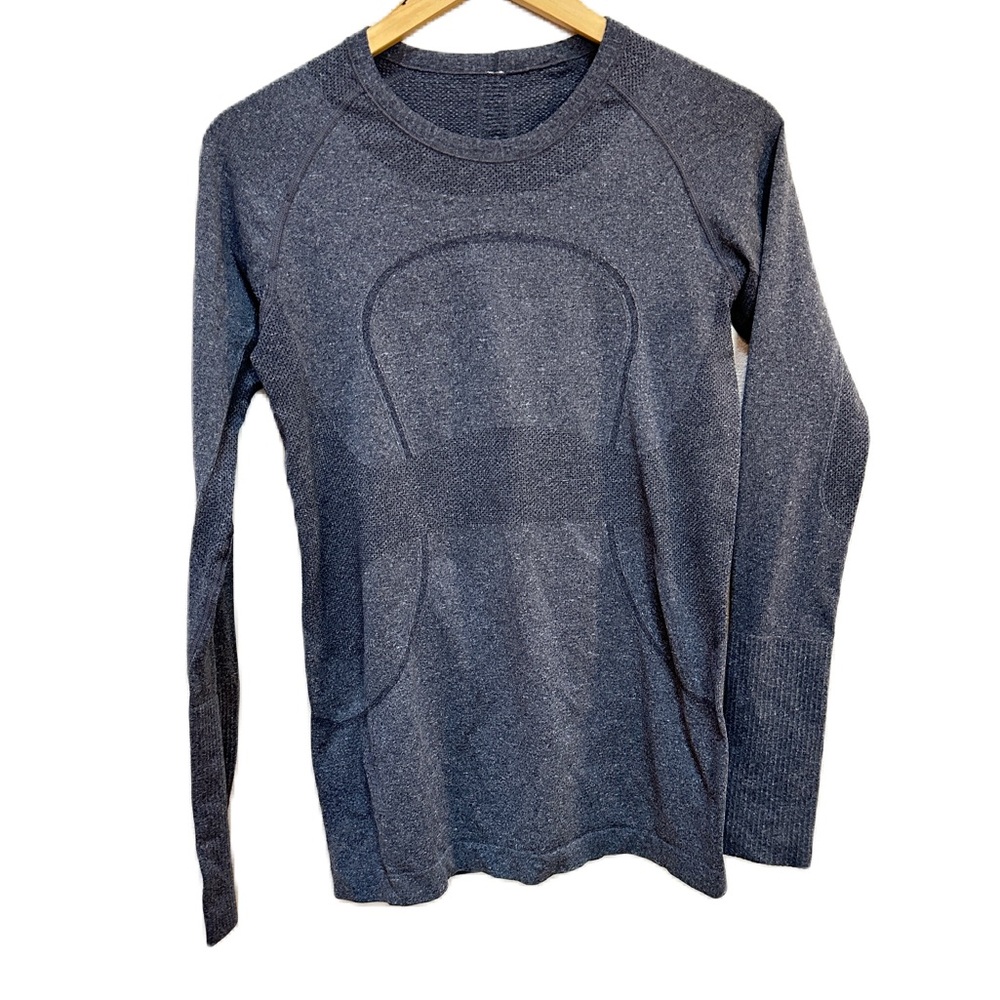 Lululemon Swiftly Tech Long Sleeve Crew Heathered Black Women’s Sz 8